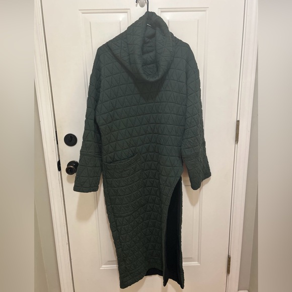 Gershon Bram Quilted Green Cowl Neck Tunic Dress MEDIUM - Picture 2 of 8